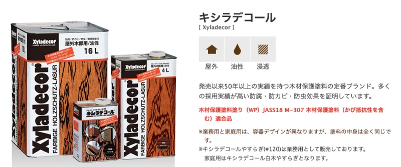 ウッドデッキの塗料紹介